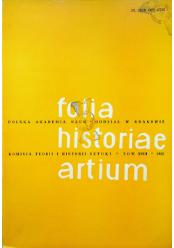 Folia Historiae artium Tom XVIII