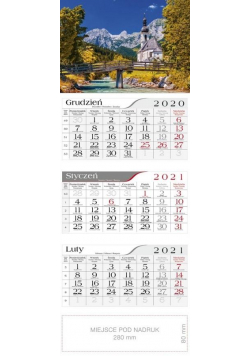 Kalendarz 2021 Trójdzielny Górski kościółek CRUX