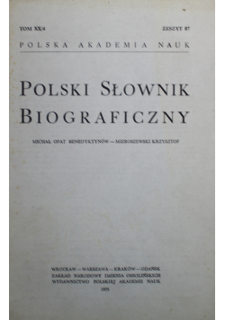 Polski słownik biograficzny Tom XX Nr 4 Zeszyt 87