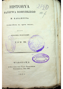 Historya panstwa rossyiskiego tom III 1825 r