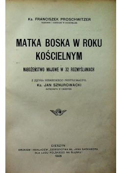 Matka Boska w roku kościelnym 1926 r