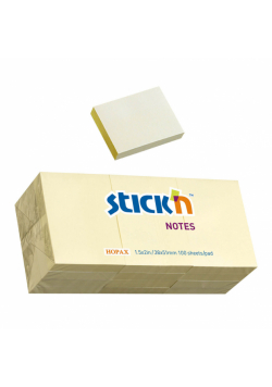 Paczka Notes samoprzylepny 38x51 mm żółty pastel 12 notesów po 100 kartek