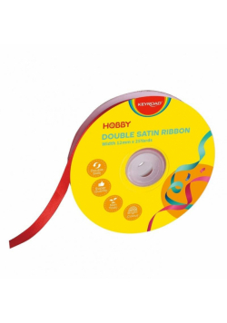 Wstążka podwójna satynowa czerwona 12mmx22,86m