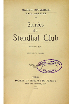 Soires du Stendhal Club 1908r.