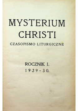 Mysterium christi ok. 1930 r.