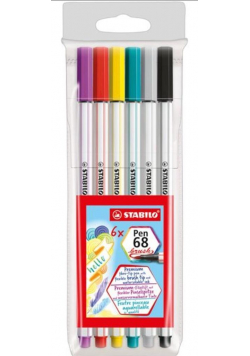 Flamastry Pen 68 brush 6 kolorów STABILO