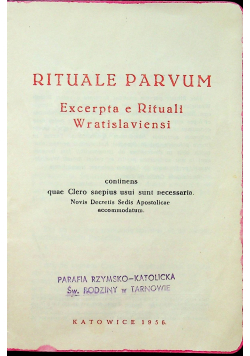 Rituale Parvum Excerpta e Rituali Wratislaviensi