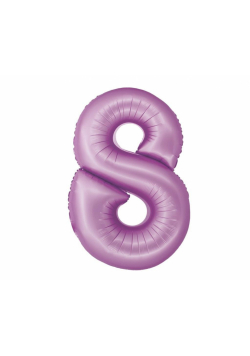Balon foliowy Smart cyfra 8 lawendowy matowy 76cm