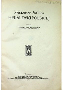 Najstarsze źródła Heraldyki Polskiej 1924 r.