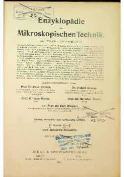 Enzyklopadie der Mikroskopischen Technik, 1910 r.