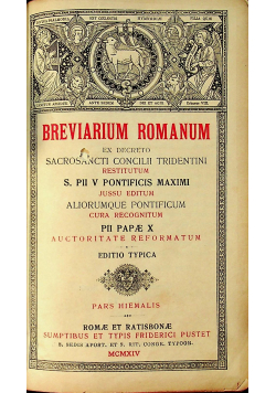 Breviarium Romanum Pars Hiemalis 1914r