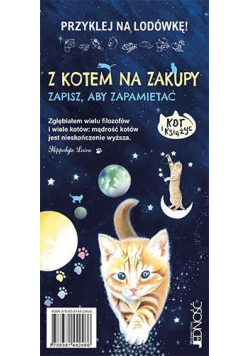 Z kotem na zakupy. Notes z magnesem na lodówkę