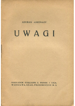 Askenazy Uwagi 1924 r.