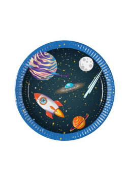Talerzyki papierowe Rocket Space 20cm 8szt