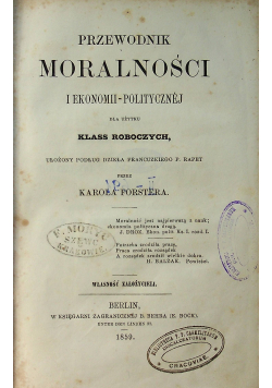 Przewodnik moralności i ekonomii politycznej 1859 r