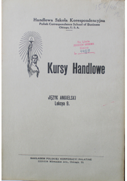 Kursy Handlowe Język angielski Lekcya 9 1920 r.