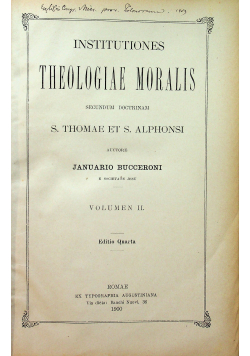 Theologiae Moralis 1900 r.