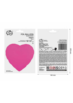 Balon foliowy Serce 46cm ciemnoróżowy fluor