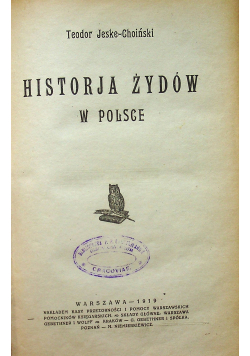 Historja Żydów w Polsce 1919 r.