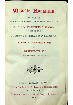 Missale Romanum ex decreto sacrosancti concilii tridentini restitutum