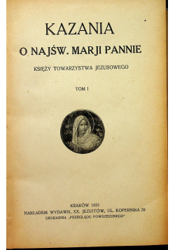 Kazania o Najświętszej Marji Pannie 1921 2 tomy