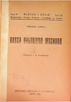 Dusza dalekiego wschodu, 1922 r.
