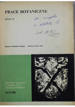 Prace Botaniczne Zeszyt 12