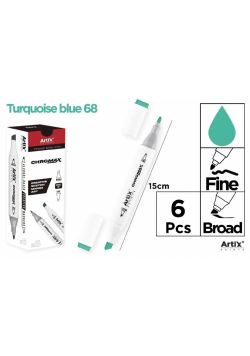 Marker Chromax z 2 końcówk turquoise blue 68 (6szt