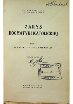 Zarys Dogmatyki Katolickiej Tom III 1935 r.