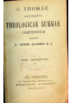 Theologicae Summae 1875 r.