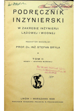 Podręcznik Inżynierski tom II 1928 r.