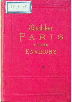 Baedeker Paris et ses Environs 1903 r