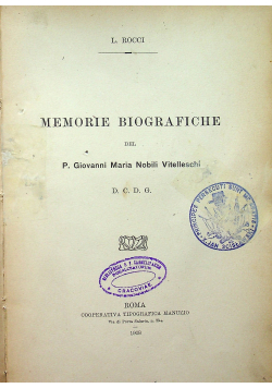 Memorie biografiche 1908 r.