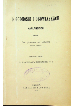 O Godności i obowiązkach Kapłańskich 1903 r.
