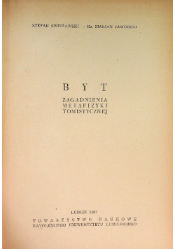 Byt zagadnienia metafizyki tomistycznej