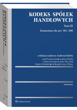 Kodeks spółek handlowych Tom 3