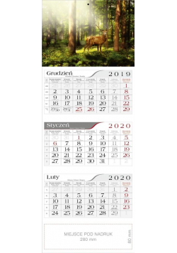 Kalendarz 2020 Trójdzielny Jeleń CRUX