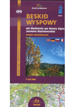 Beskid Wyspowy od Myślenic po Nowy Sącz, Jezioro Rożnowskie Mapa turystyczna 1: 50 000
