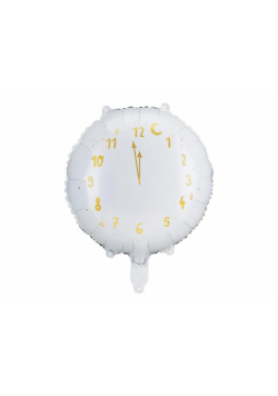 Balon foliowy Zegar biały 45cm