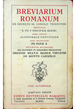 Breviarium romanum pars autumnalis 1940 r.