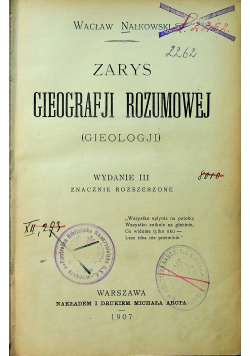 Zarys gieografji rozumowej 1907 r