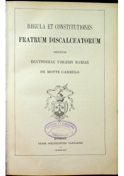 Regula et Constitutiones Fratrum Discalceatorum 1928 r.