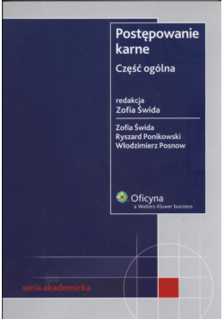 Postępowanie karne Część ogólna