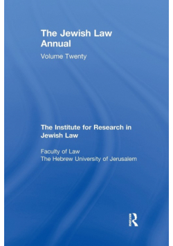 Jewish Law Annual Volume 20