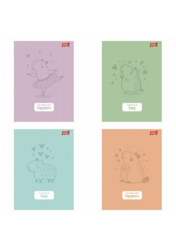 Paczka Zeszyt A5 32k.kratka pastel Capybara mix pakiet 15 sztuk