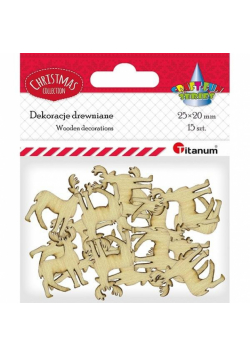 Drewniane renifery 20x25mm naturalne 15szt