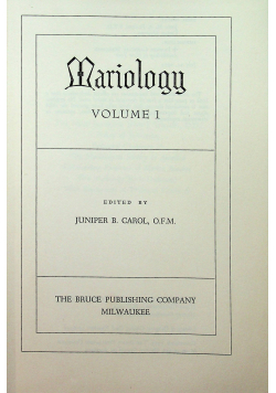 Mariology Vol I