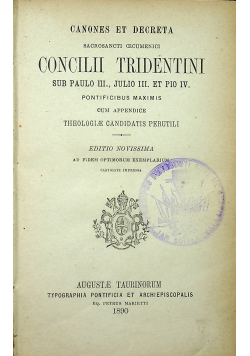 Canones et decreta sacrosancti cecumenci concilii tridentini 1890 r.