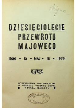 Dziesięciolecie przewrotu majowego 1936 r.