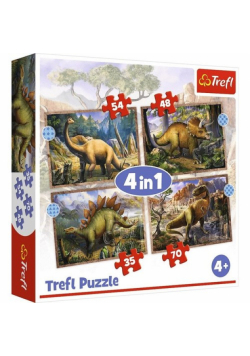 Puzzle 4w1 Ciekawe Dinozaury